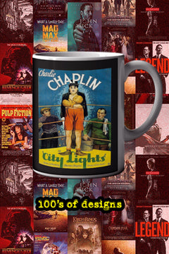 City Lights 11oz Mug | Film Memorabilia | Charlie Chaplin | Movie Poster Design