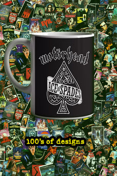 Motorhead Ace Of Spades 11oz Mug | Music Artist Merchandise | Rock Band Ceramic Cup | Gift for Fans of Motorhead | Music Lover Drinkware