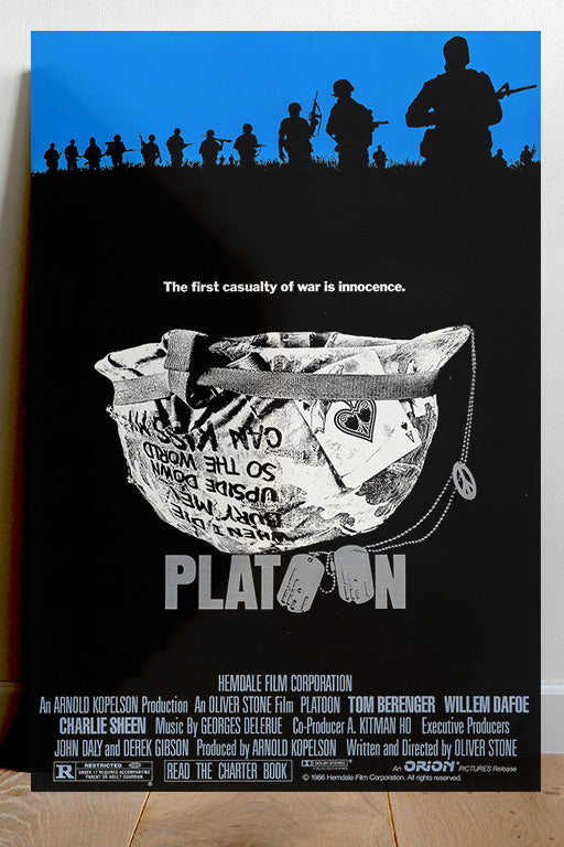 Platoon Charlie Sheen Poster | War Movie Wall Art | 80s Film Print | Glossy Vietnam War Decor | Retro Cinema Artwork | Military Film Gift