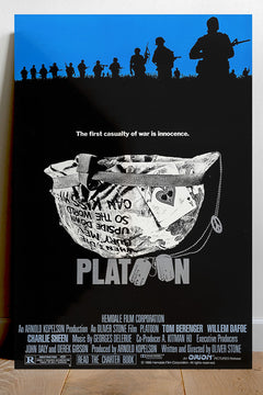 Platoon Charlie Sheen Poster | War Movie Wall Art | 80s Film Print | Glossy Vietnam War Decor | Retro Cinema Artwork | Military Film Gift