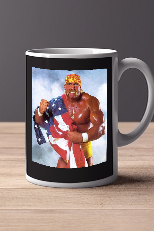 Real American Hulk Hogan Mug 11 oz Mug | 80s Wrestling Icon | Patriotic WWF Tribute Cup