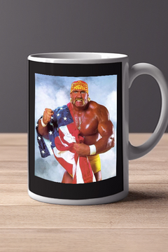 Real American Hulk Hogan Mug 11 oz Mug | 80s Wrestling Icon | Patriotic WWF Tribute Cup