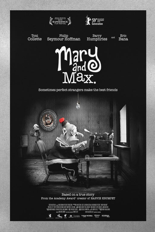 Mary and Max Toni Collette Philip Seymour Hoffman Gloss Poster | Film Art Print | Mary and Max Wall Decor | Animation Movie Poster | Indie Film Memorabilia | Modern Home Decor | Gift for Film Lovers