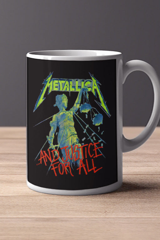 Metallica And Justice For All 11oz Mug | Music Artist Design | Metallica Fans | Coffee Cup | Band Merch | Rock Music | Gift Idea