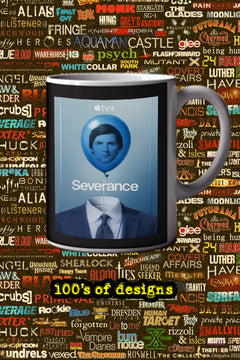 severance 11oz Mug - Adam Scott | Britt Lower | Stylish TV Show Poster Design | Gift for TV Buffs | Unique Severance Merch