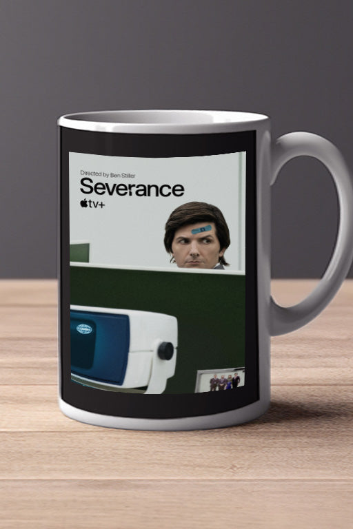 severance 11oz Mug featuring Adam Scott | TV show poster design