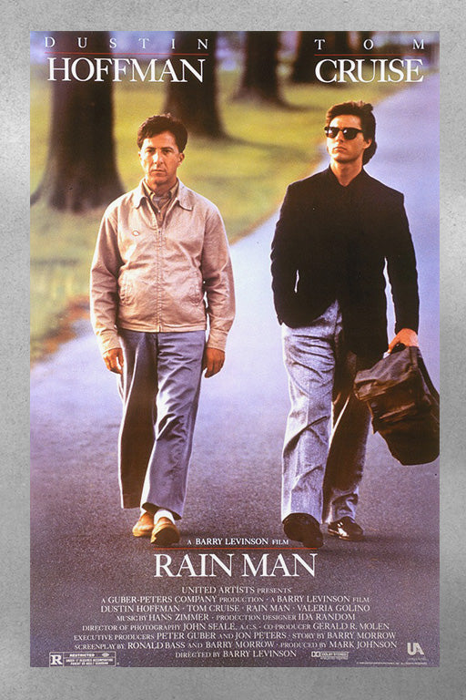 Rain Man Dustin Hoffman Tom Cruise | Movie Poster | Film Wall Art | 80s Cinema Print | Glossy Film Decor | Retro Movie Memorabilia | Classic Hollywood Artwork