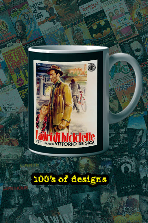 Bicycle Thieves 11oz Mug | Film Poster Design | Vintage Italian Cinema | Lead Actor Name