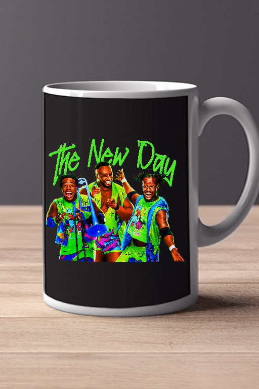 THE NEW DAY 11oz Mug featuring Kofi Kingston | Big E | Xavier Woods WWE Wrestling Merch
