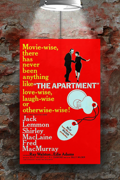 The Apartment Jack Lemmon Shirley MacLaine Poster Print | Film Noir Art | Classic Cinema Memorabilia