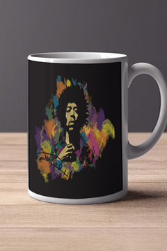 Jimmy Hendrix 11oz Mug | Music Artist Mug | Vintage Design | Music Lover Gift | Retro Ceramic Cup | Guitar Legend Décor