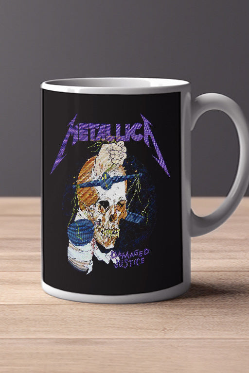 Metallica Damaged Justice 11oz Mug | Music Artist Design | Metallica Fans | Vintage Rock | Metallic Band Merch | Gift for Music Lovers