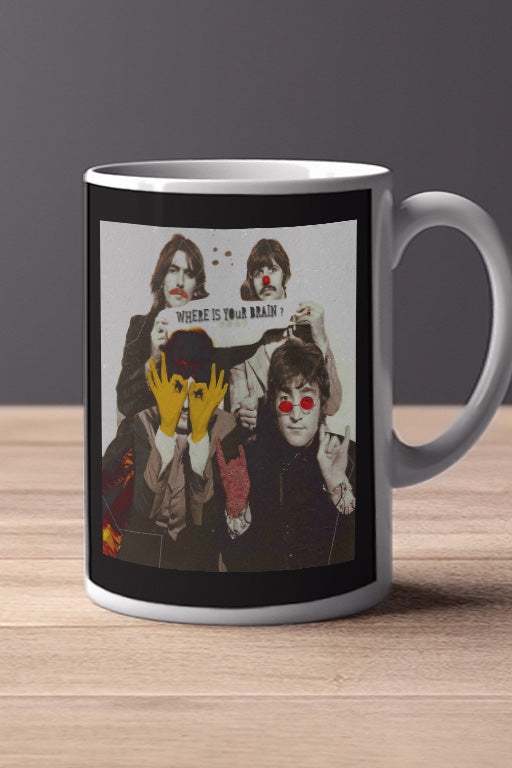 The Beatles Where Is Your Brain 11oz Mug | Music Artist | Retro Design | Coffee Cup