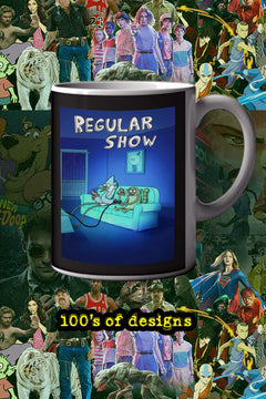 Regular Show 11oz Mug Mordecai Rigby Benson Coffee Cup TV Show Cartoon Network Merchandise Mugs |Cartoon Network Regular Show Design Mug Merch Accessories | Regular Show Fan Gift Mug Home Decor
