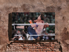 The Rock Gives John Cena The Rock Bottom | Wrestlemania 40 Poster | WWE Wrestling Art Print