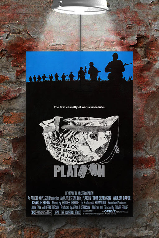 Platoon Charlie Sheen Poster | War Movie Wall Art | 80s Film Print | Glossy Vietnam War Decor | Retro Cinema Artwork | Military Film Gift