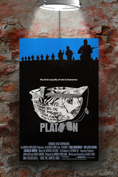 Platoon Charlie Sheen Poster | War Movie Wall Art | 80s Film Print | Glossy Vietnam War Decor | Retro Cinema Artwork | Military Film Gift