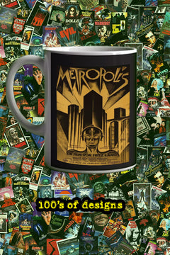 Metropolis 11oz Mug | Film Poster Design | Vintage Metropolis | Sci-Fi Mug | Fritz Lang | Film Classic Merch | Home Movie Theater Decor