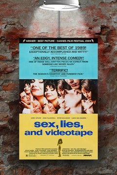 Sex, Lies, and Videotape Andy MacDowell & James Spader Glossy Movie Poster | 80s Film Wall Art | Cult Classic Cinema Print | Retro Film Decor | Steven Soderbergh Poster | Indie Movie Artwork