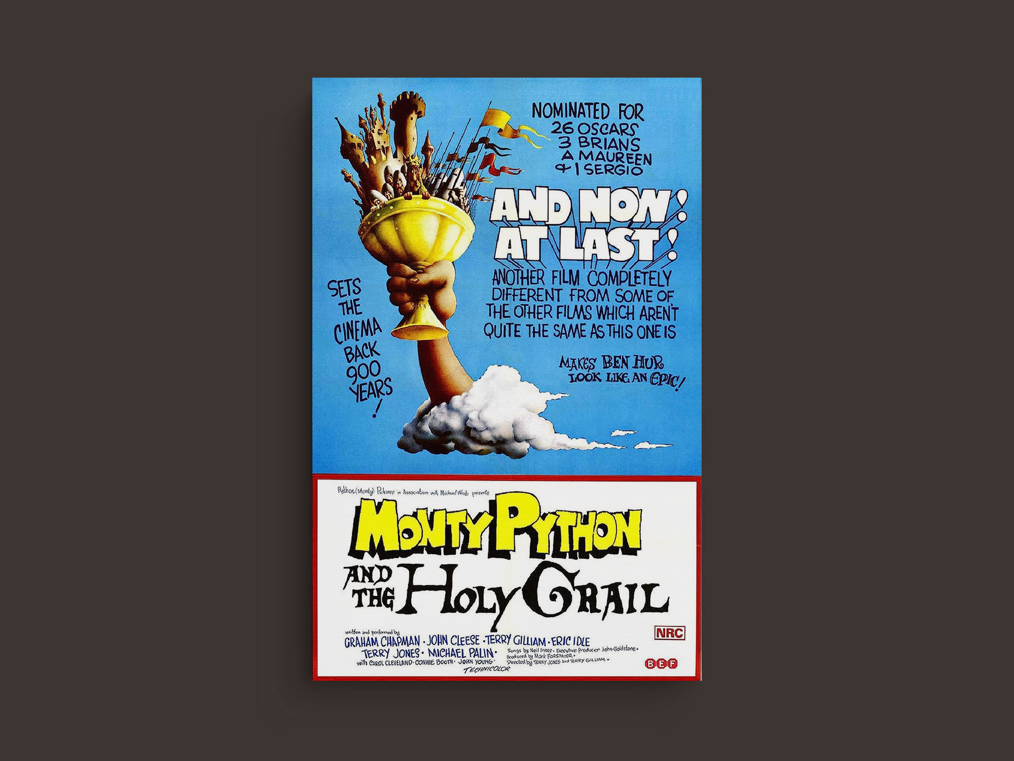 Monty Python and the Holy Grail Canvas Print - Film Design | Classic Comedy Movie Art | Custom Wall Decor for Fans