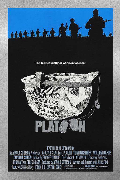 Platoon Charlie Sheen Poster | War Movie Wall Art | 80s Film Print | Glossy Vietnam War Decor | Retro Cinema Artwork | Military Film Gift