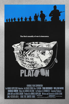 Platoon Charlie Sheen Poster | War Movie Wall Art | 80s Film Print | Glossy Vietnam War Decor | Retro Cinema Artwork | Military Film Gift