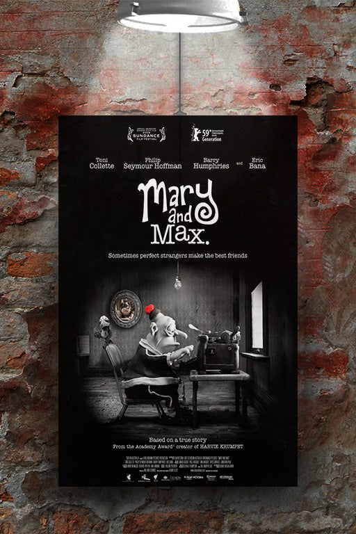 Mary and Max Toni Collette Philip Seymour Hoffman Gloss Poster | Film Art Print | Mary and Max Wall Decor | Animation Movie Poster | Indie Film Memorabilia | Modern Home Decor | Gift for Film Lovers