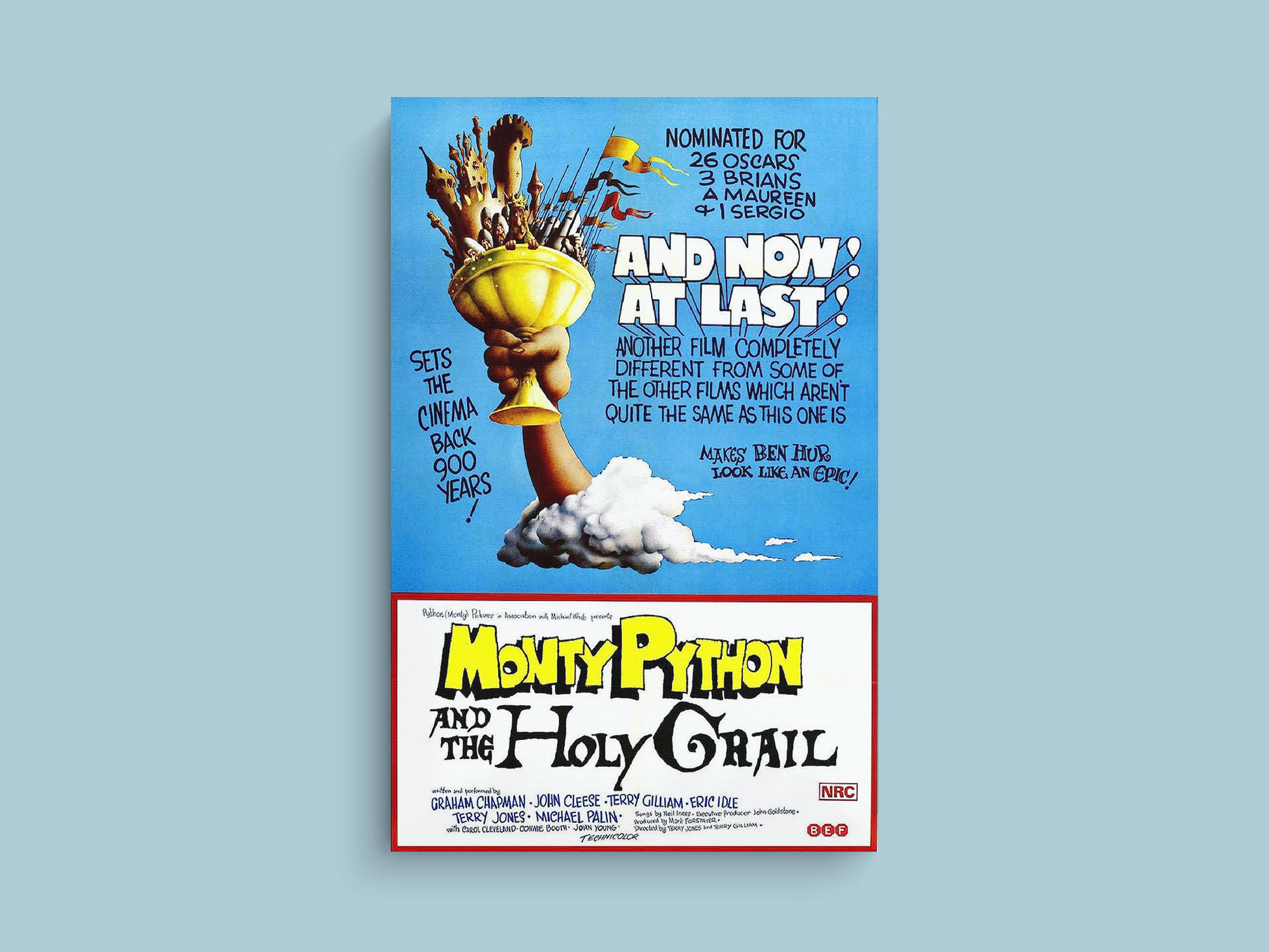 Monty Python and the Holy Grail Canvas Print - Film Design | Classic Comedy Movie Art | Custom Wall Decor for Fans