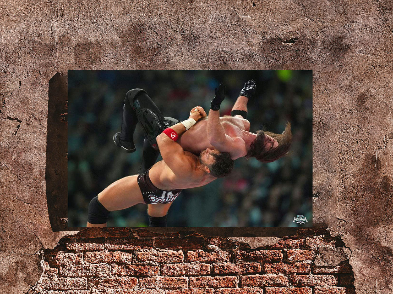 LA Knight Suplexes AJ Styles Off The Turnbuckle Wrestlemania 40Poster | Premium Gloss Print | Wrestling Fan Art | Home Decor