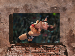 LA Knight Suplexes AJ Styles Off The Turnbuckle Wrestlemania 40Poster | Premium Gloss Print | Wrestling Fan Art | Home Decor