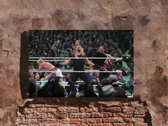 Roman Rigns Takes Steel Revenge on Seth Rollins Poster | Wrestlemania 40 Memorabilia | Collectible Design