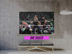 Roman Rigns Takes Steel Revenge on Seth Rollins Poster | Wrestlemania 40 Memorabilia | Collectible Design