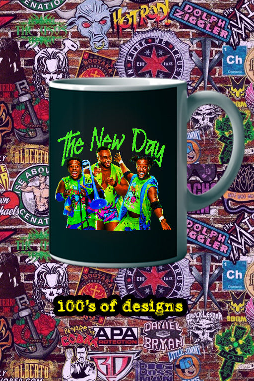THE NEW DAY 11oz Mug featuring Kofi Kingston | Big E | Xavier Woods WWE Wrestling Merch