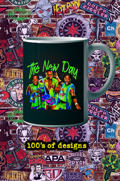 THE NEW DAY 11oz Mug featuring Kofi Kingston | Big E | Xavier Woods WWE Wrestling Merch