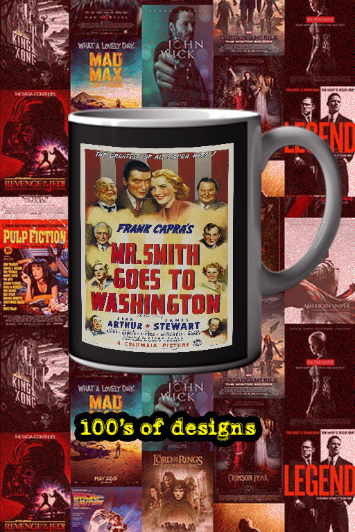 Mr. Smith Goes to Washington 11oz Mug | Film Memorabilia | Vintage Poster Design | Jimmy Stewart Cup