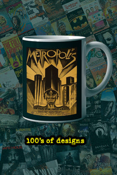 Metropolis 11oz Mug | Film Poster Design | Vintage Metropolis | Sci-Fi Mug | Fritz Lang | Film Classic Merch | Home Movie Theater Decor
