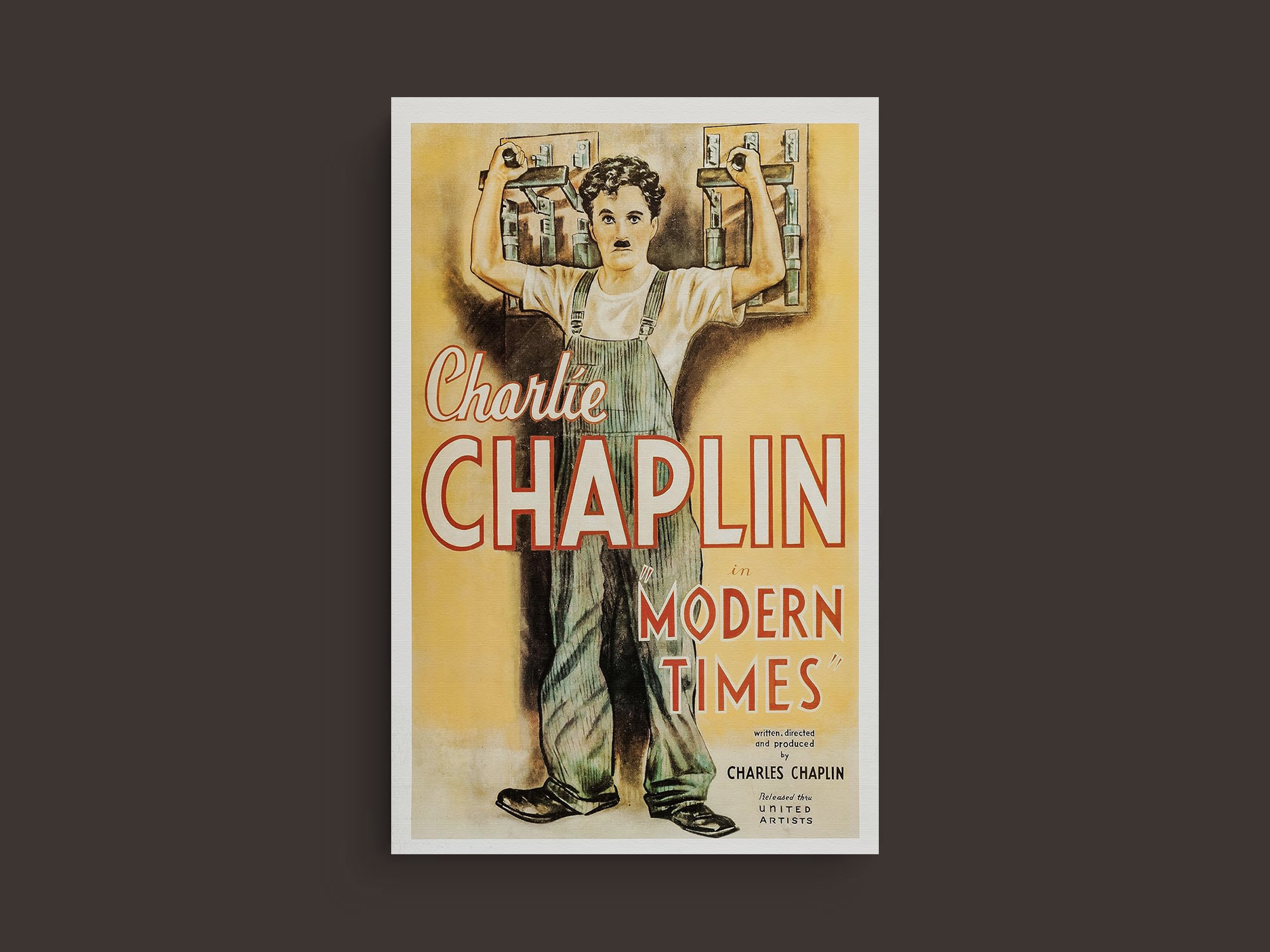 Modern Times Canvas Print Charlie Chaplin | Movie Poster Art | Silent Film Memorabilia