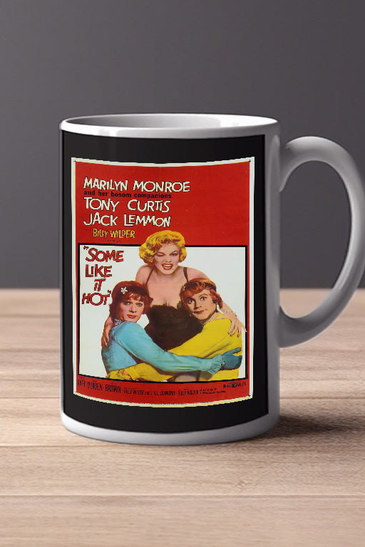 Some Like It Hot 11oz Mug Marilyn Monroe Tony Curtis Jack Lemmon Film Memorabilia | Classic Movie Poster Design