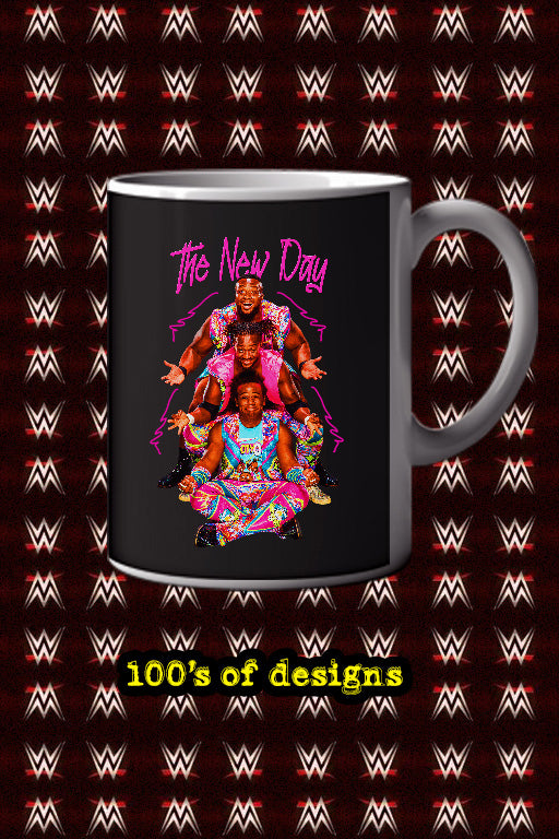 THE NEW DAY 11oz Mug featuring WWE Kofi Kingston | Xavier Woods | Big E design