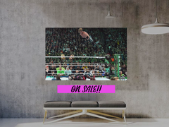 Logan Paul Frog Splash On Kevin Owens Premium Gloss Poster | Wrestlemania 40 Stylish Design Exclusively | Must-Have Collectible Item for Wrestling Fans | High-Quality Art Print for Home Decor