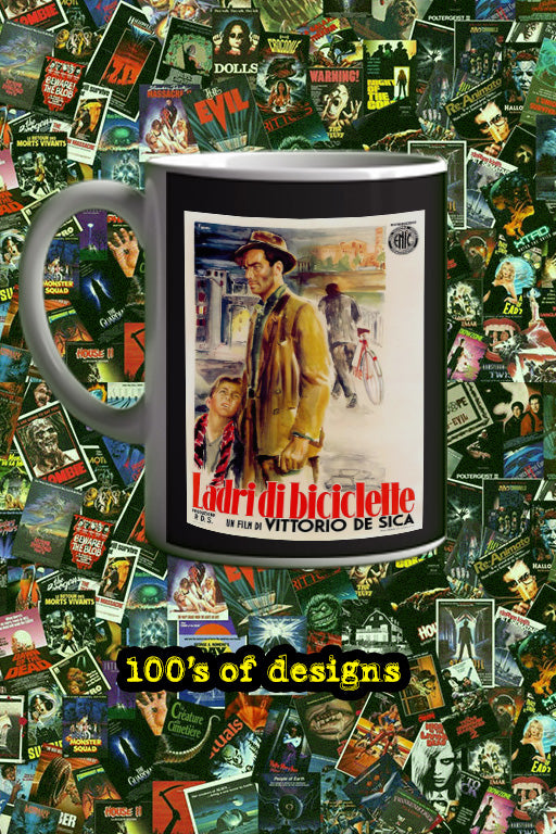 Bicycle Thieves 11oz Mug | Film Poster Design | Vintage Italian Cinema | Lead Actor Name