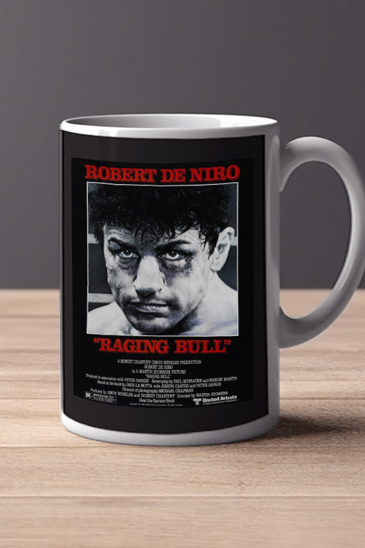 Raging Bull 11oz Mug Robert De Niro Poster Art Coffee Cup Movie Memorabilia | Film Enthusiast Gift | Classic Cinema Collectible