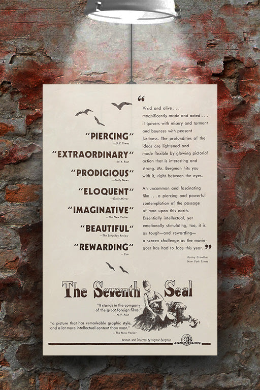The Seventh Seal Max von Sydow Poster | Classic Film Art Print | Glossy Movie Poster | Iconic Cinema Wall Art | Ingmar Bergman Film Decor | Scandinavian Film Poster | Retro Movie Artwork | Cinephile Gift Idea | Timeless Black and