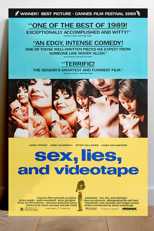 Sex, Lies, and Videotape Andy MacDowell & James Spader Glossy Movie Poster | 80s Film Wall Art | Cult Classic Cinema Print | Retro Film Decor | Steven Soderbergh Poster | Indie Movie Artwork