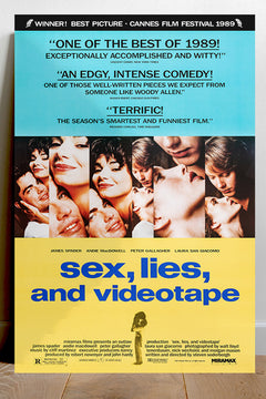 Sex, Lies, and Videotape Andy MacDowell & James Spader Glossy Movie Poster | 80s Film Wall Art | Cult Classic Cinema Print | Retro Film Decor | Steven Soderbergh Poster | Indie Movie Artwork