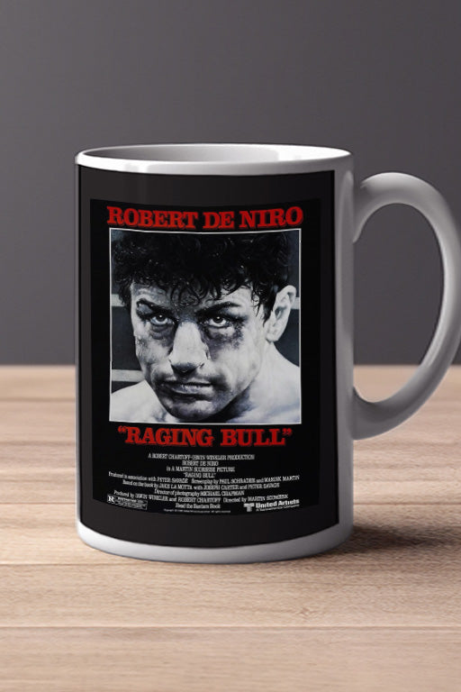 Raging Bull 11oz Mug | Film Memorabilia Raging Bull Design | Robert De Niro Mug