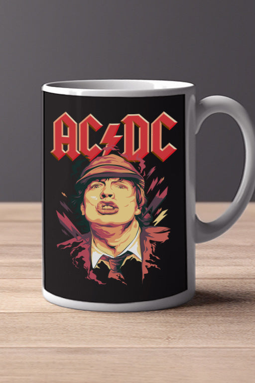 ACDC Angus 11oz Mug | Rock Music | Band Fan | Guitarist Portrait | Musician Coffee Cup