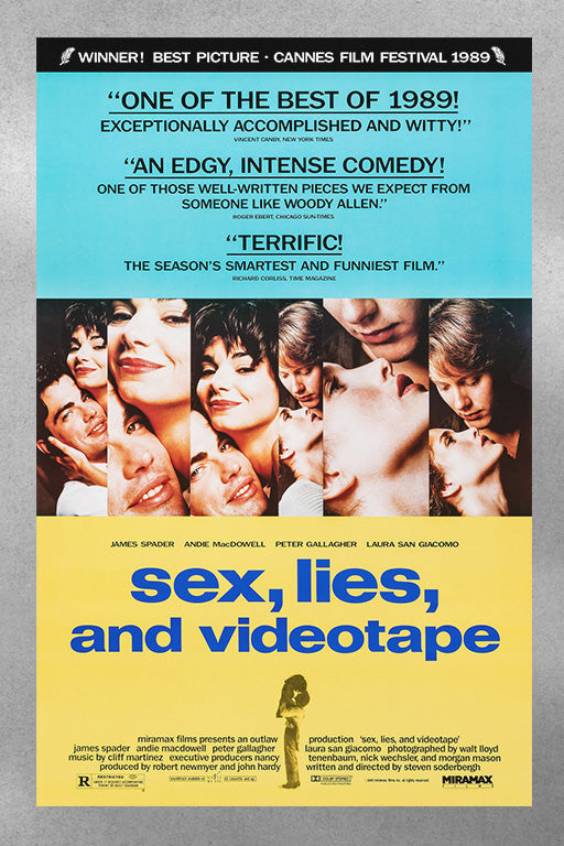 Sex, Lies, and Videotape Andy MacDowell & James Spader Glossy Movie Poster | 80s Film Wall Art | Cult Classic Cinema Print | Retro Film Decor | Steven Soderbergh Poster | Indie Movie Artwork