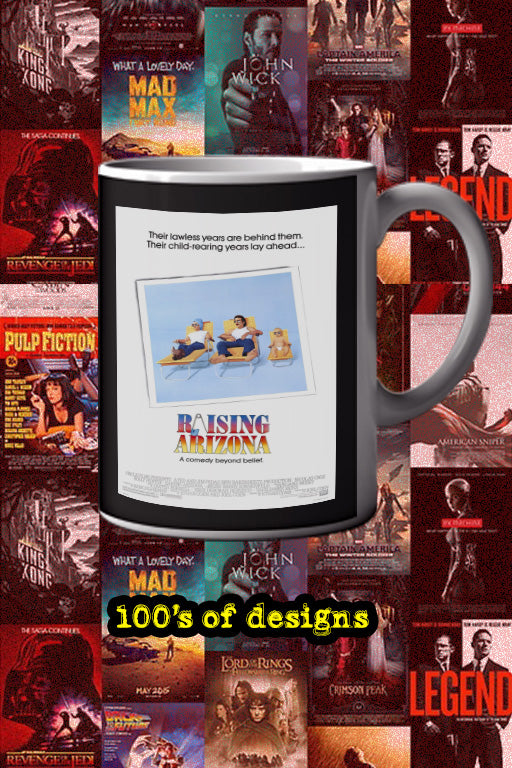 Raising Arizona 11oz Mug Nicolas Cage Holly Hunter Comedy Movie Film Poster #Film #Comedy #Mug #RaisingArizona