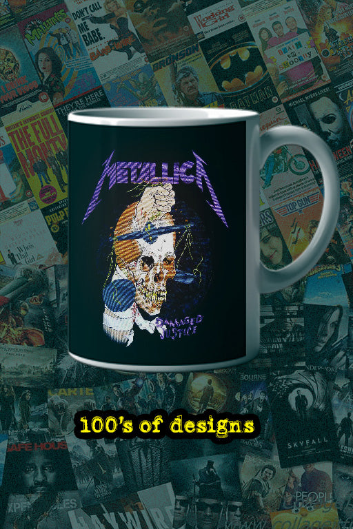 Metallica Damaged Justice 11oz Mug | Music Artist Design | Metallica Fans | Vintage Rock | Metallic Band Merch | Gift for Music Lovers